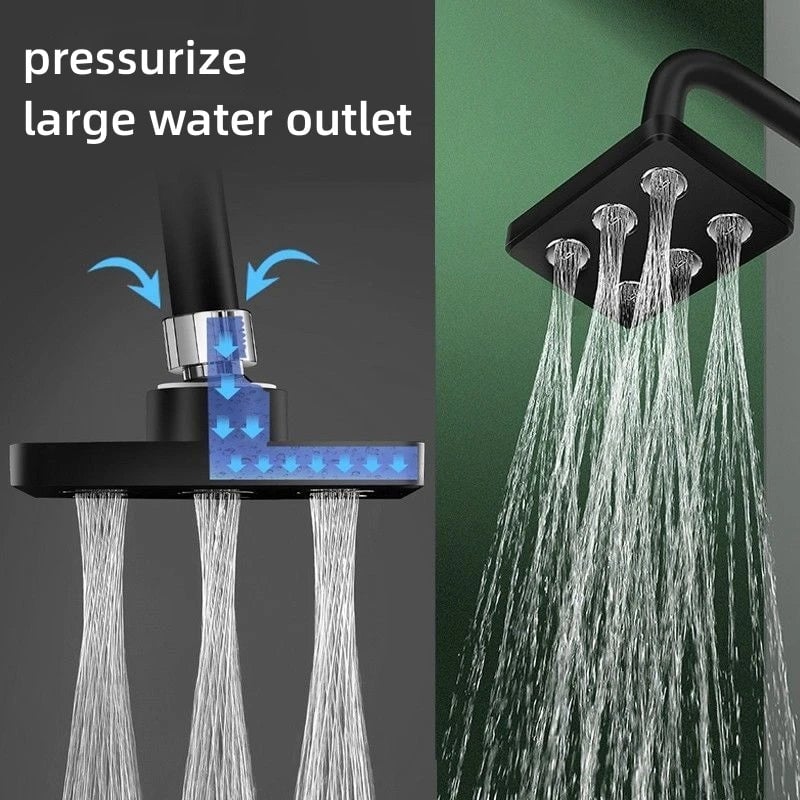 360° Pressurized Rain Shower Head Mini-Surround Large Water Flow