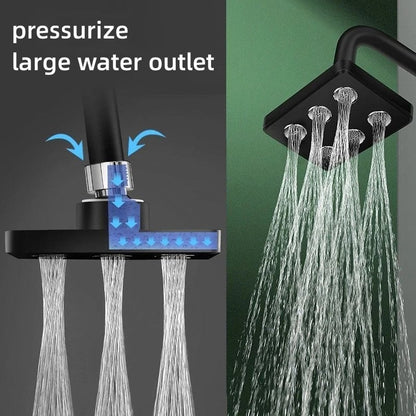 360° Pressurized Rain Shower Head Mini-Surround Large Water Flow