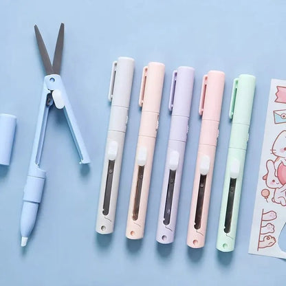 Multi-Function Folding Scissors Mini Engraving Knife Paper Trimmer