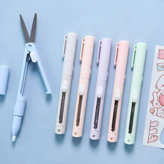 Multi-Function Folding Scissors Mini Engraving Knife Paper Trimmer