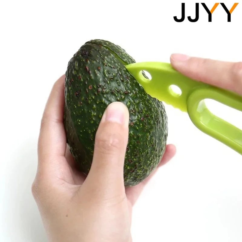 3-in-1 Avocado Slicer Corer Peeler - Plastic Kitchen Tool Set