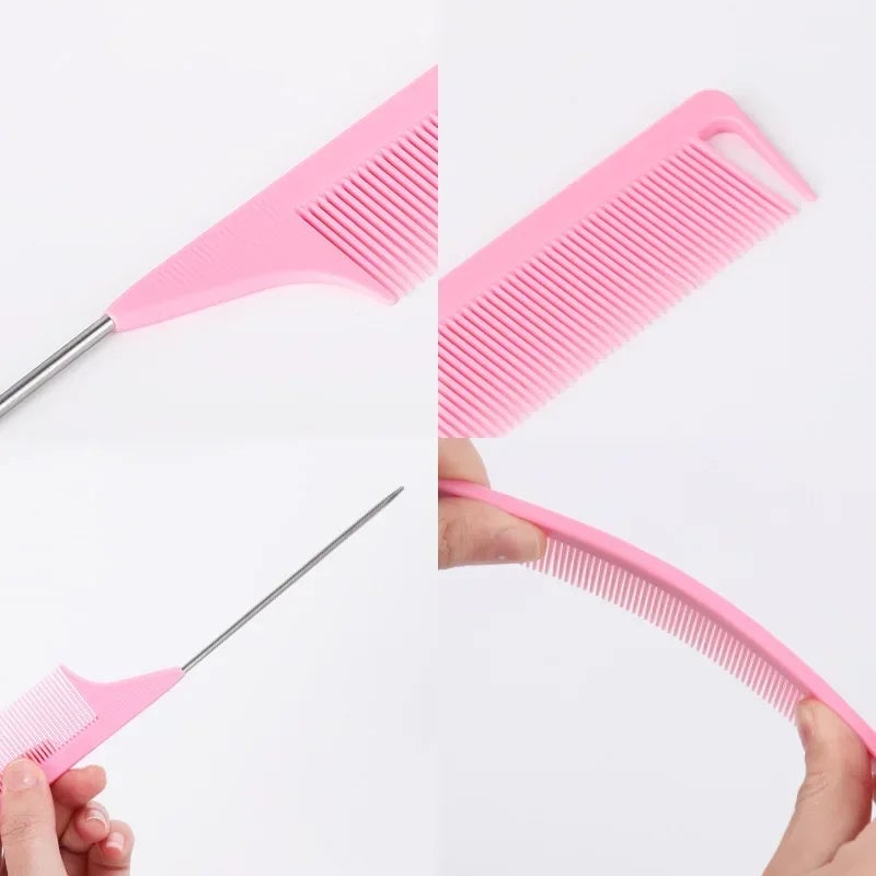 3-Piece Teasing Comb Set - Triple Rat Tail Hair Styling Tools