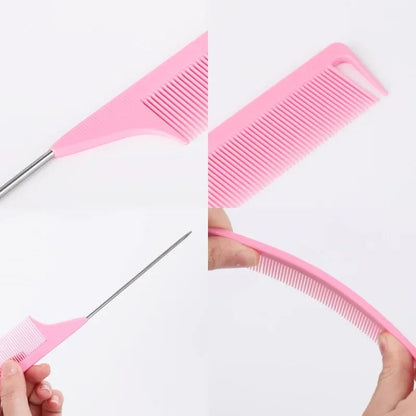 3-Piece Teasing Comb Set - Triple Rat Tail Hair Styling Tools