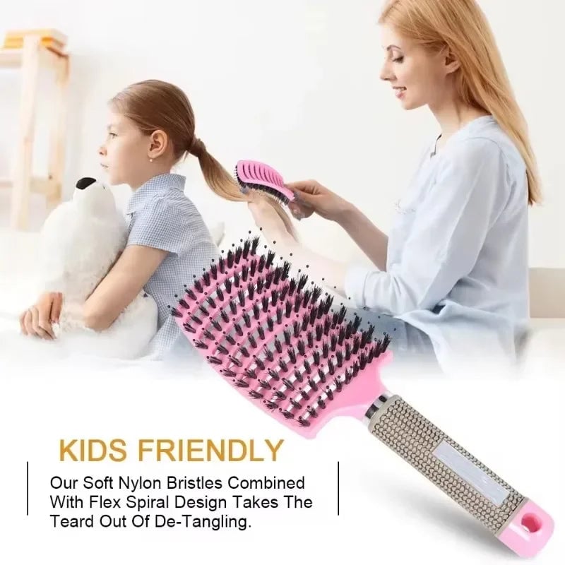 Detangling Hair Brush with Massage Bristles - Curly Hair & Wig Comb