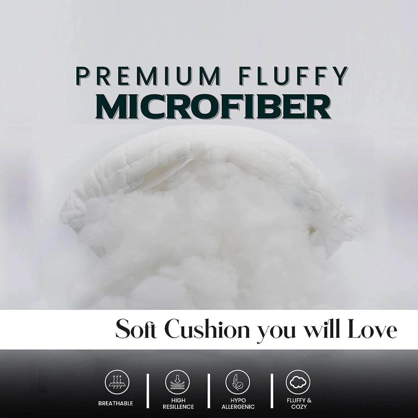 White Cotton Cushion Inner Filling - Soft Pillow Insert Core