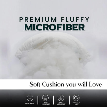 White Cotton Cushion Inner Filling - Soft Pillow Insert Core