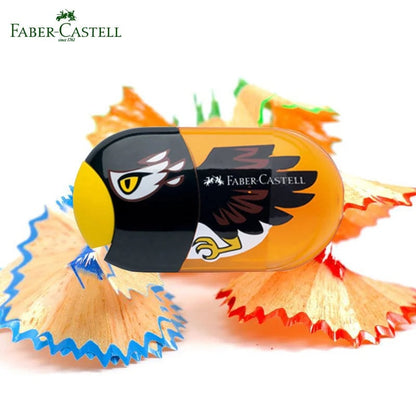 Faber Castell Double Hole Pencil Sharpener with Eraser Animal Design