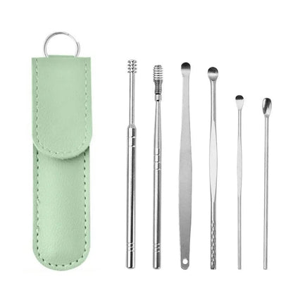 Stainless Steel Ear Cleaning Tool Kit with Pick Set & Storage Bag