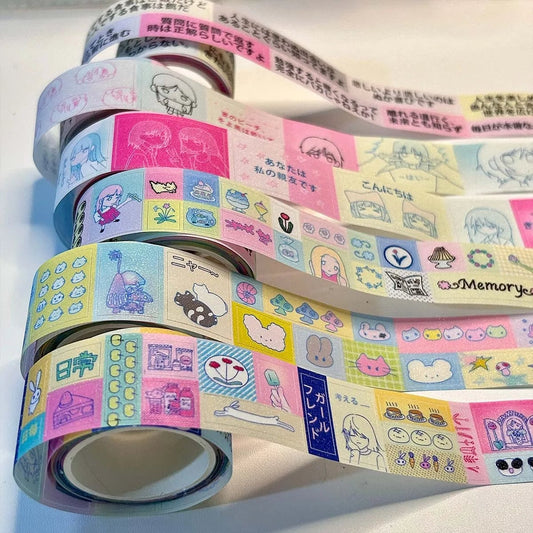 Kawaii Shiny PET Washi Tape Stickers for Scrapbooking & Crafts