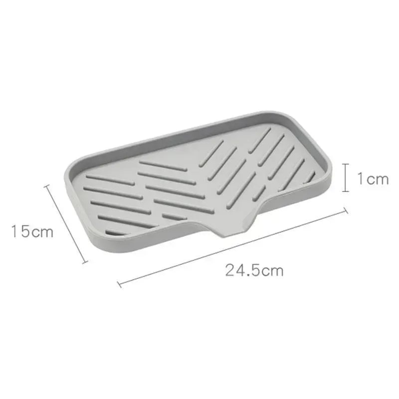 Silicone Sink Caddy with Drain - Soap Sponge Storage Organizer
