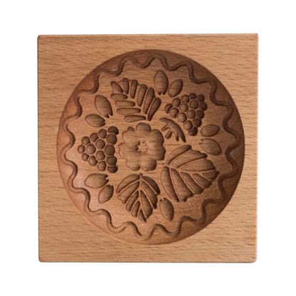 Wooden Cookie Cutter Baking Mold Press Stamps Gingerbread DIY Tool