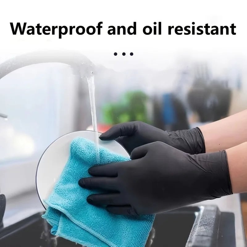 Black Nitrile Gloves Thickened Disposable Waterproof Tattoo Cleaning