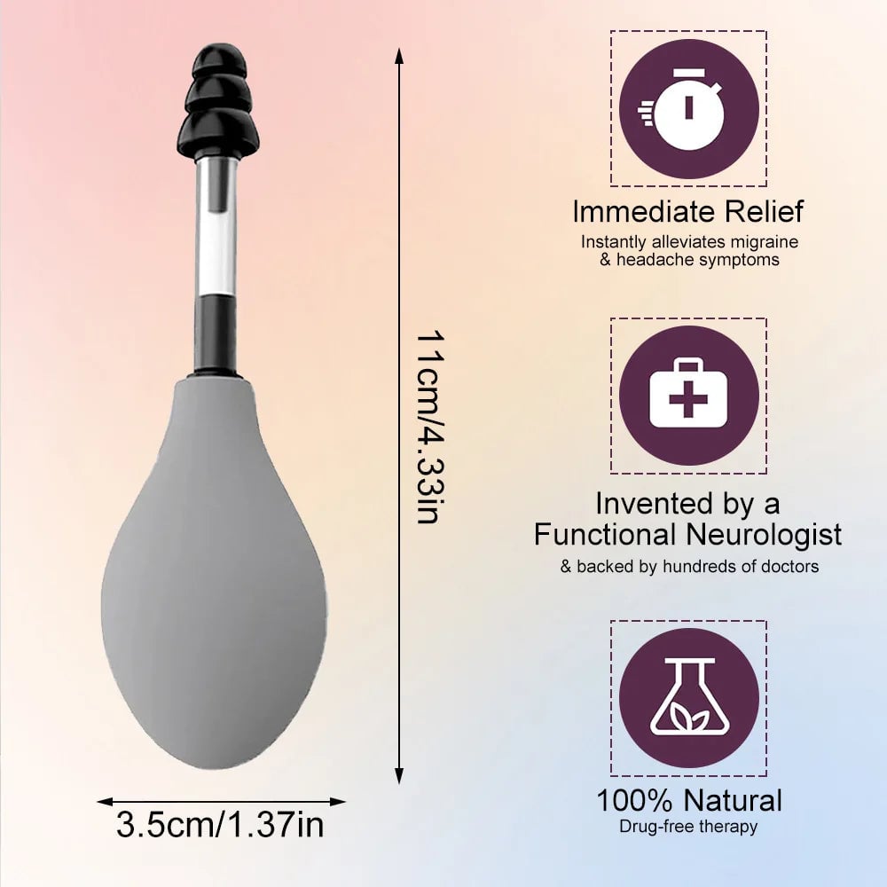 Ear Pressure Relief Suction Tool with 3 Size Silicone Earplugs