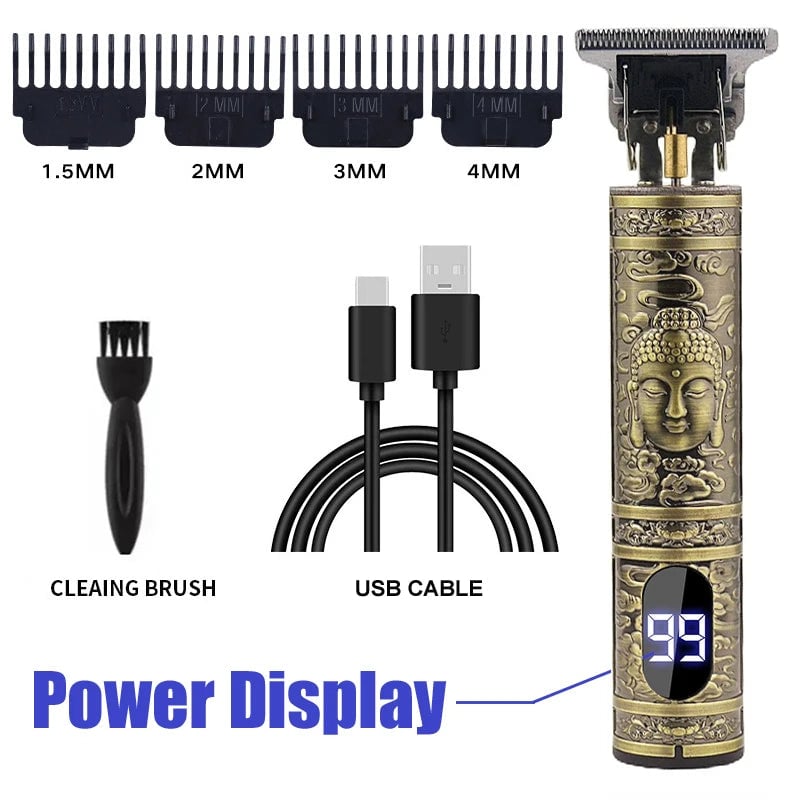 USB Electric Hair Clipper Beard Trimmer Dragon Buddha Design Pro
