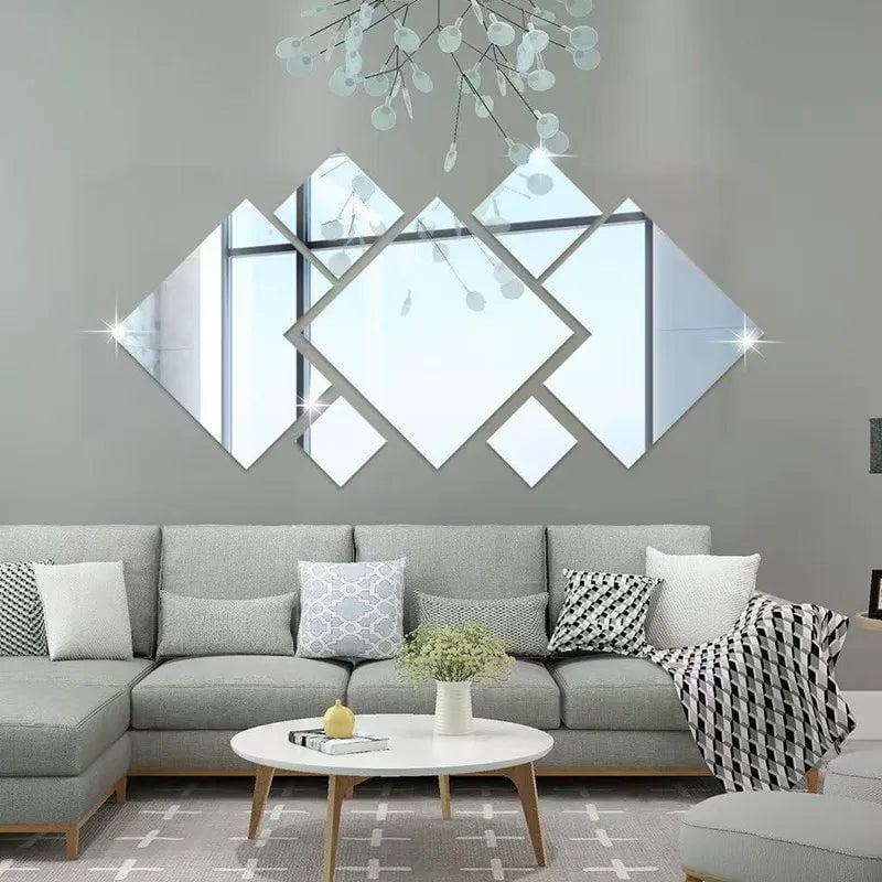 3D Acrylic Mirror Wall Sticker - DIY Removable Home Decor Bedroom