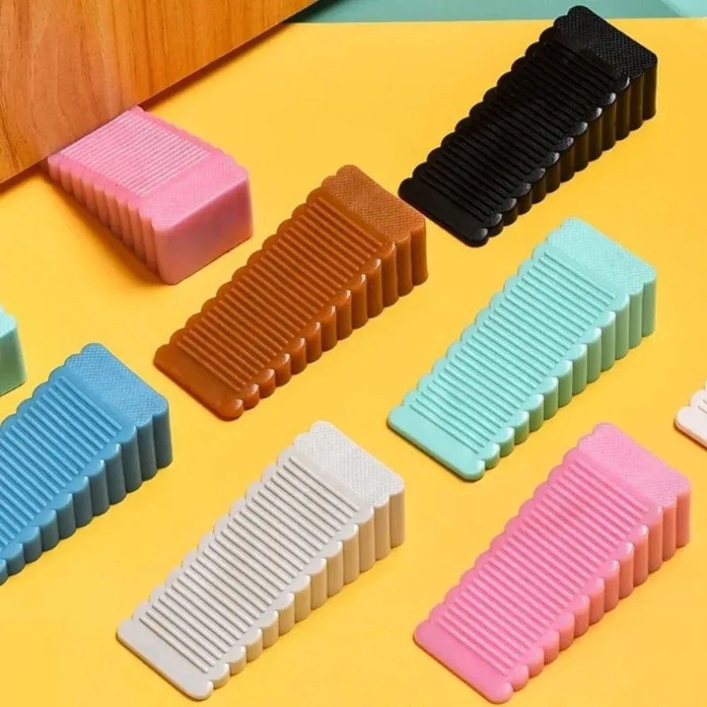 Silicone Door Stopper Wedge Block - Anti-Collision Safety Doorstop