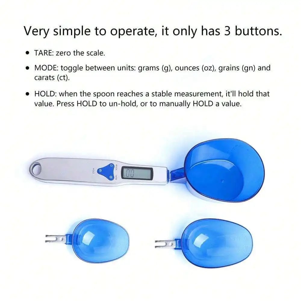Digital Kitchen Scale 300g/0.1g Precision + 3 Measuring Spoons
