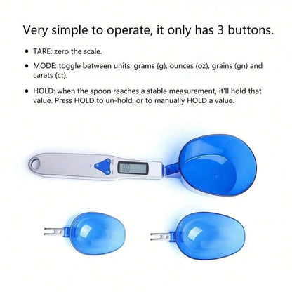 Digital Kitchen Scale 300g/0.1g Precision + 3 Measuring Spoons