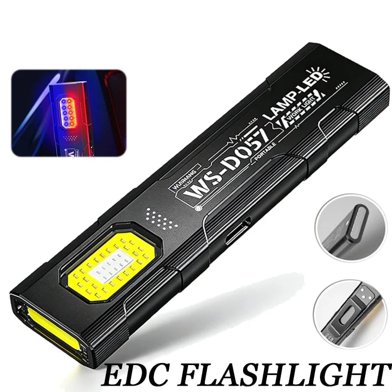 Mini COB LED Keychain Flashlight USB Rechargeable Waterproof Light