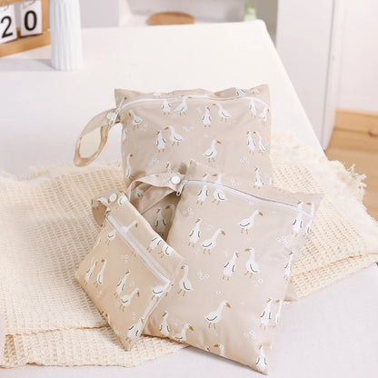 3PCS Recycled Fabric Waterproof Wet Dry Bags Portable Diaper Storage