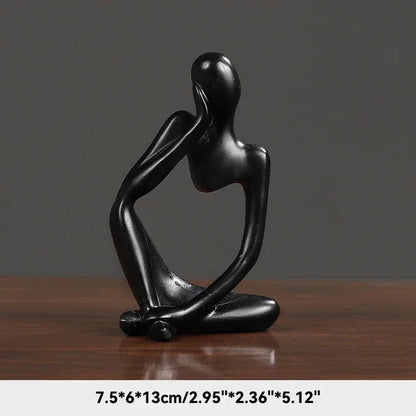 Sand Color Abstract Thinker Statue - Yoga Meditation Figurine Decor