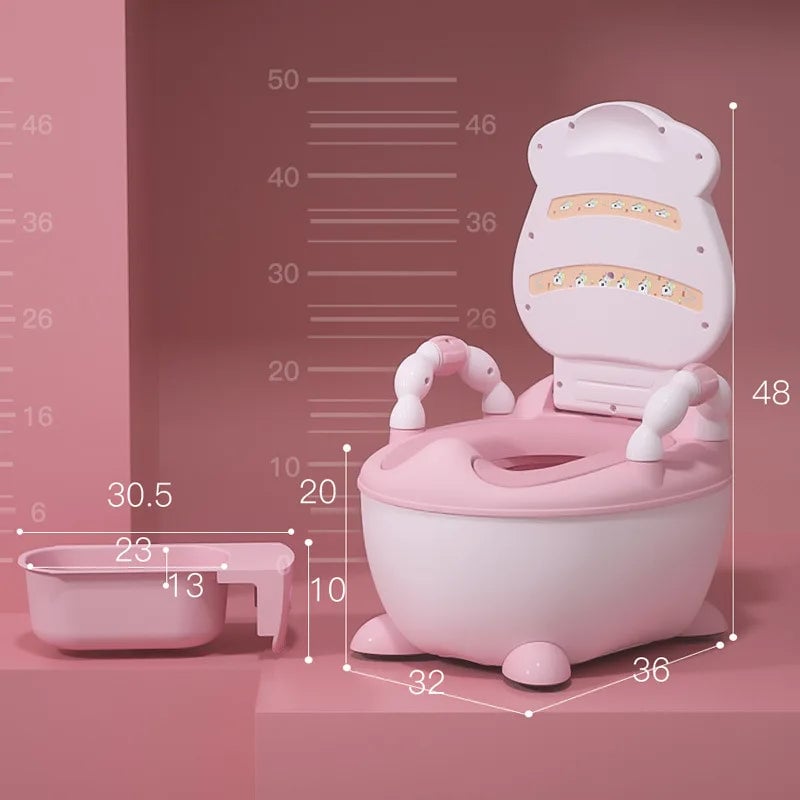 Kids Portable Potty Training Seat - Cartoon Cow Design Toddler Toilet
