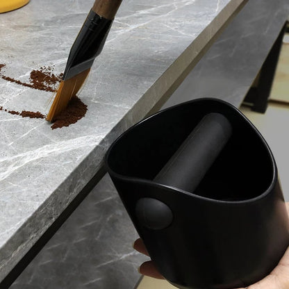 Mini Anti-Slip Coffee Knock Box - Shock-Absorbent Espresso Grounds Bin