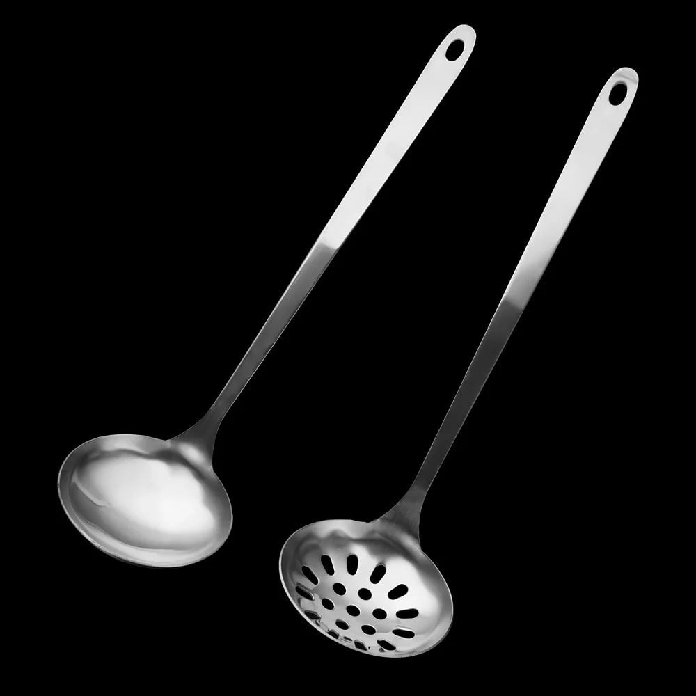 Stainless Steel Long Handle Slotted Soup Spoon Hot Pot Ladle