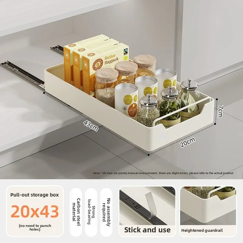 Pull Out Kitchen Storage Basket - Under Sink Cabinet Organizer Rack