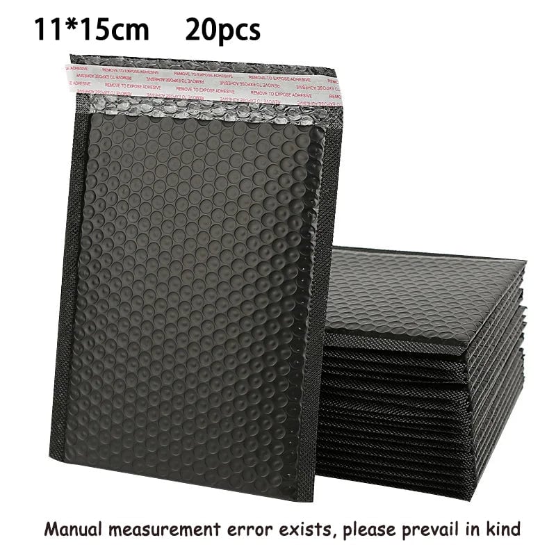 Black Bubble Envelope Bags Self-Sealing Multiple Sizes Shipping