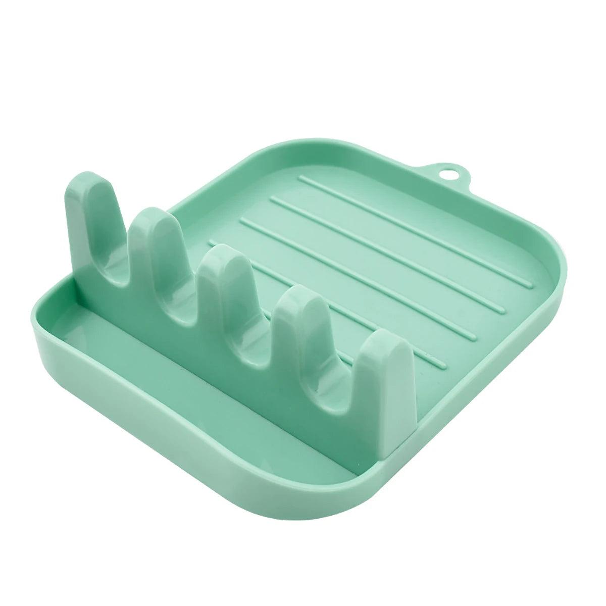 Non-Slip Kitchen Organizer Shelf - Pot Lids, Spoons & Chopsticks Rest