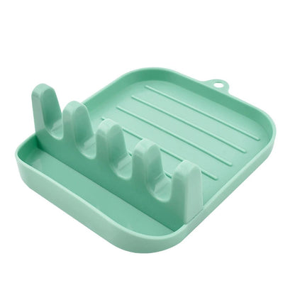 Non-Slip Kitchen Organizer Shelf - Pot Lids, Spoons & Chopsticks Rest