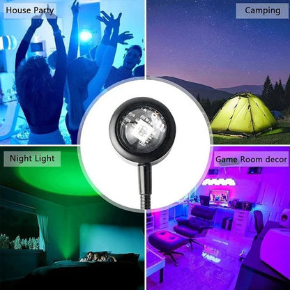 USB LED Sunset Projector Light - Ambient Atmosphere Neon Photography