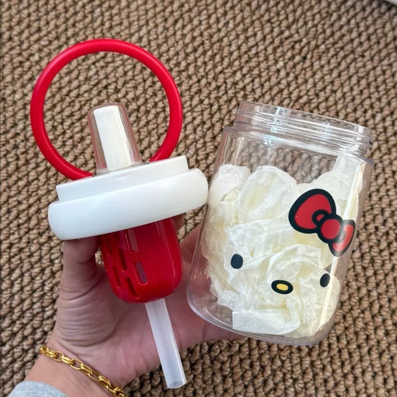 Large Hello Kitty Water Bottle 32oz with Straw - Sports Outdoor Cup