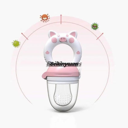 Silicone Baby Teething Pacifier Fruit Vegetable Bite Bag Molar Stick