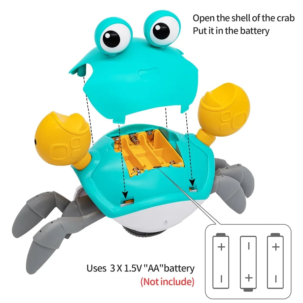 Battery Dancing Crab Interactive Crawling Toy - Escape Motion Baby Toy