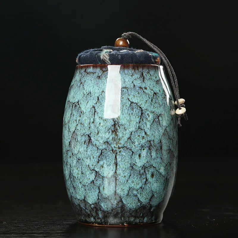 Mini Ceramic Food Storage Jar with Sealed Lid - Tea Caddy Container