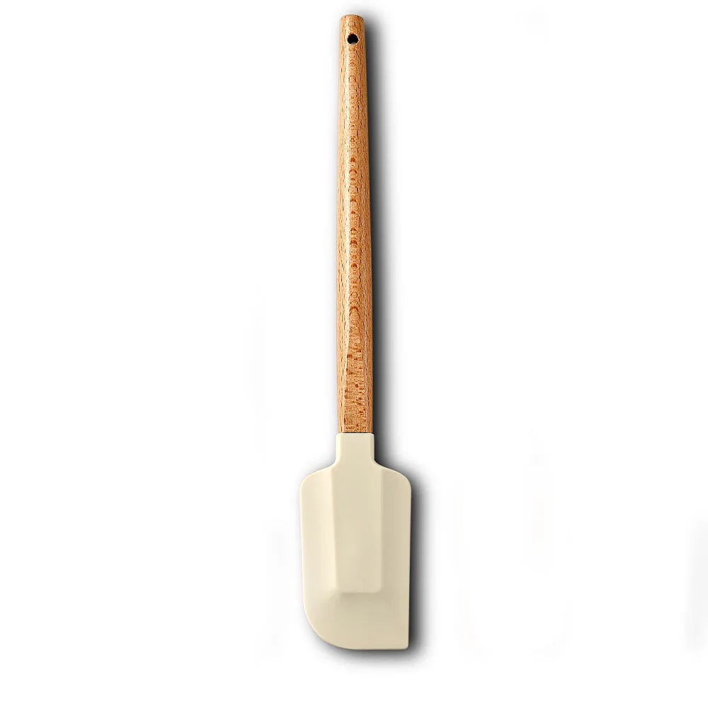 Silicone Cake Scraper Set with Wooden Handle - Baking Spatula Kit