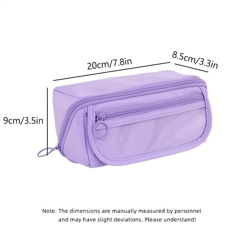 Large Multi-Compartment Pencil Case Organizer - Desktop Storage