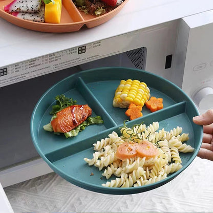 3-Compartment Portion Control Dinner Plate - Microwave Safe PP
