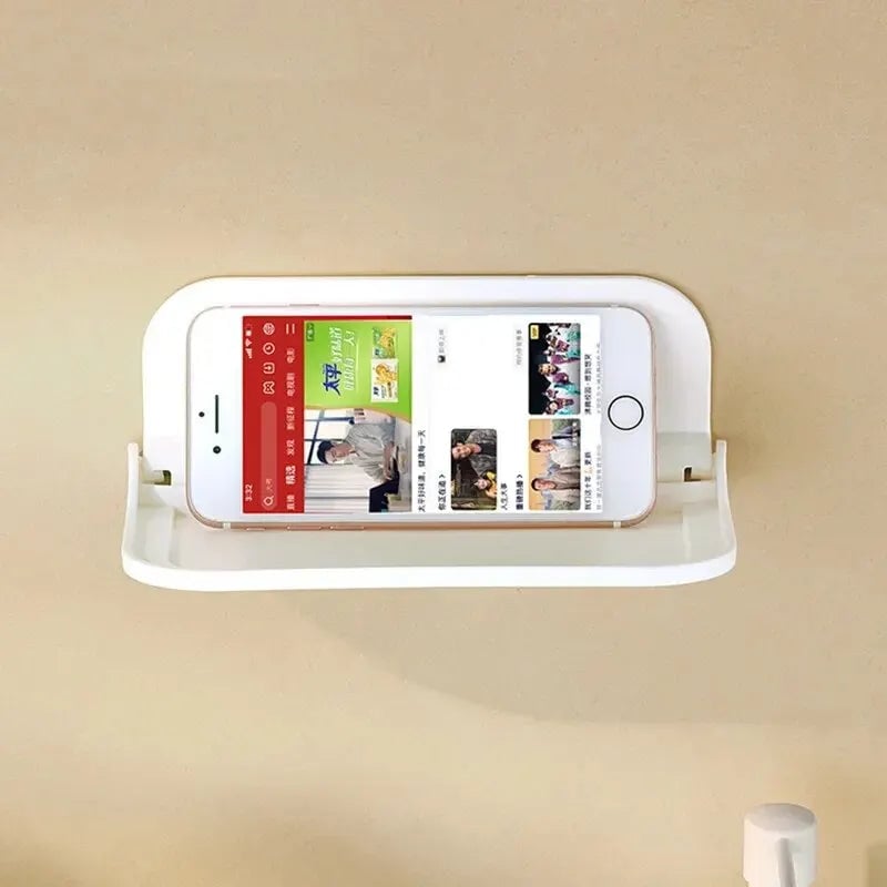 Foldable Wall Mount Shelf - Punch-Free Phone Router Storage Rack