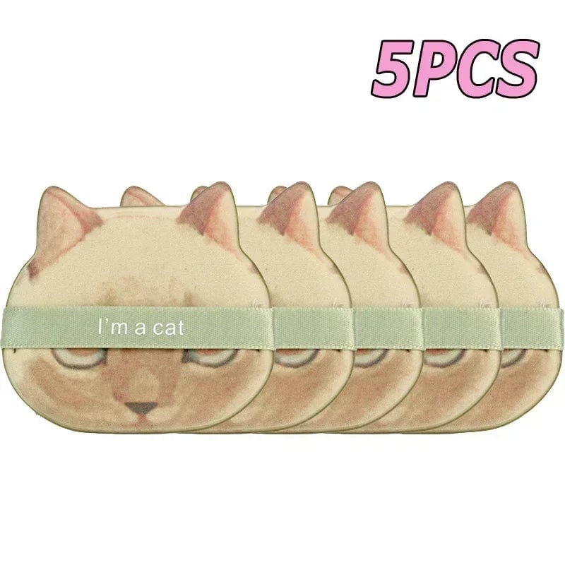 10PC Cat-Shaped Makeup Puffs - Dual-Use Foundation & Powder Blender Set