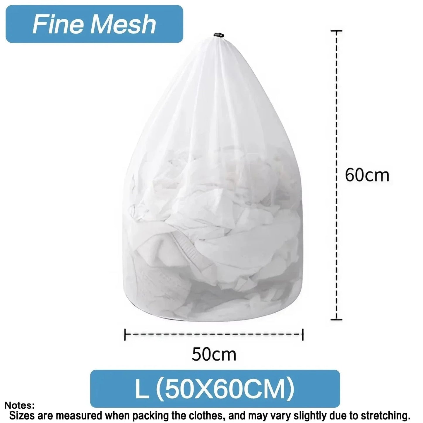 Large Capacity Drawstring Mesh Laundry Bag - 4 Sizes Available