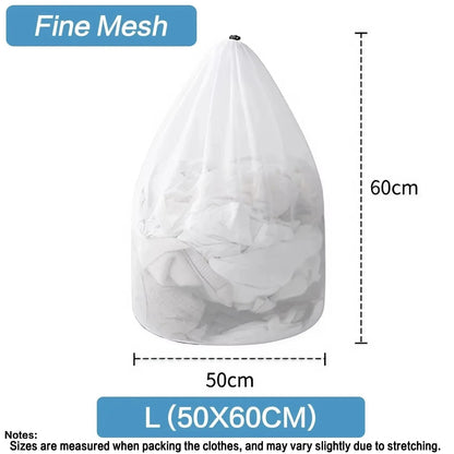 Large Capacity Drawstring Mesh Laundry Bag - 4 Sizes Available