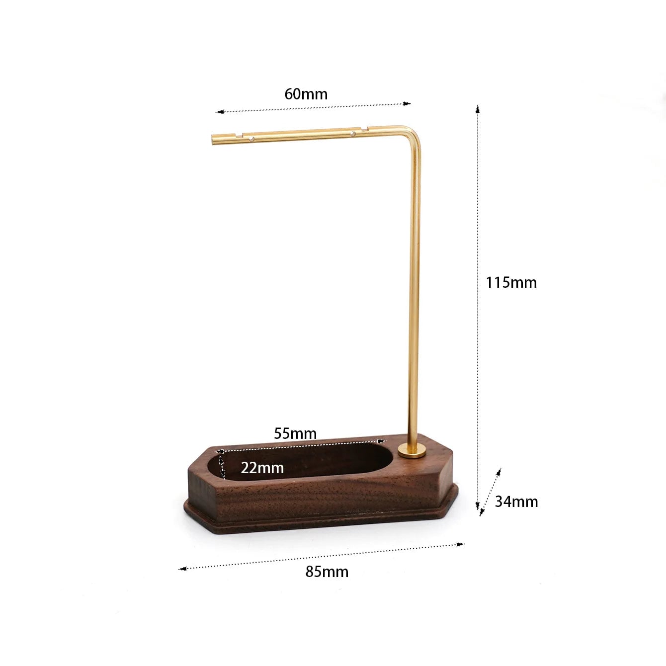 Copper Wood Jewelry Display Stand - Necklace Earrings Organizer