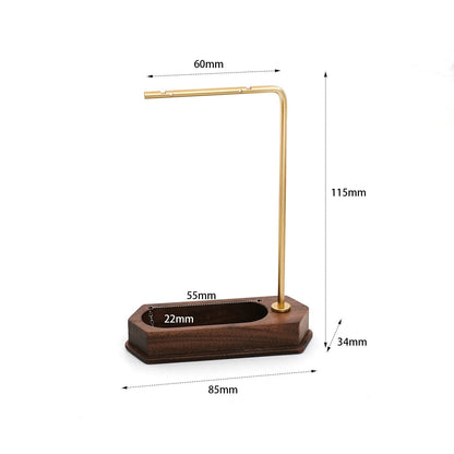 Copper Wood Jewelry Display Stand - Necklace Earrings Organizer