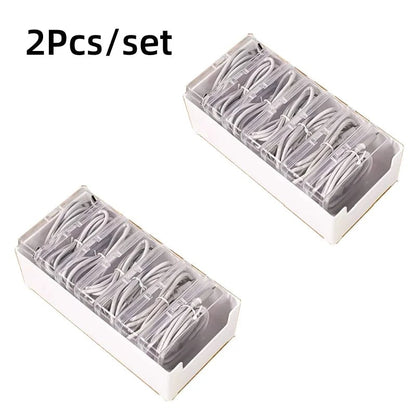 Durable Plastic Cable Organizer Storage Box Set - Office Cord Management