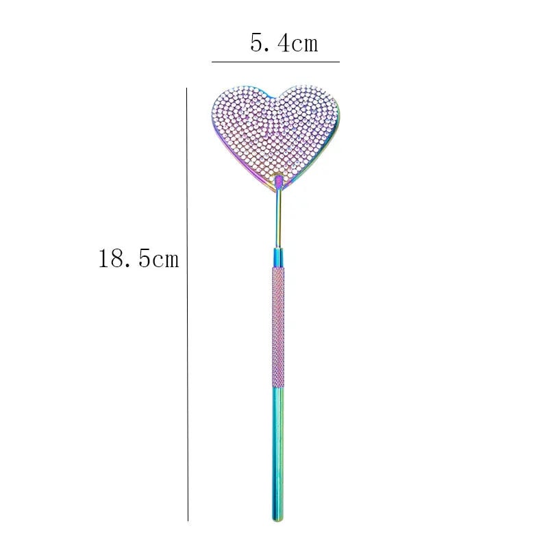 Stainless Steel Magnifying Lash Mirror - Diamond Multifunction Makeup