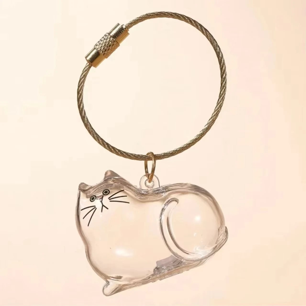 Cat Fur Memorial Resin Keepsake Capsule Keychain Pet Hair Pendant