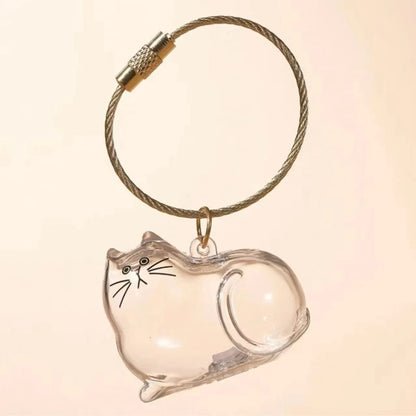Cat Fur Memorial Resin Keepsake Capsule Keychain Pet Hair Pendant